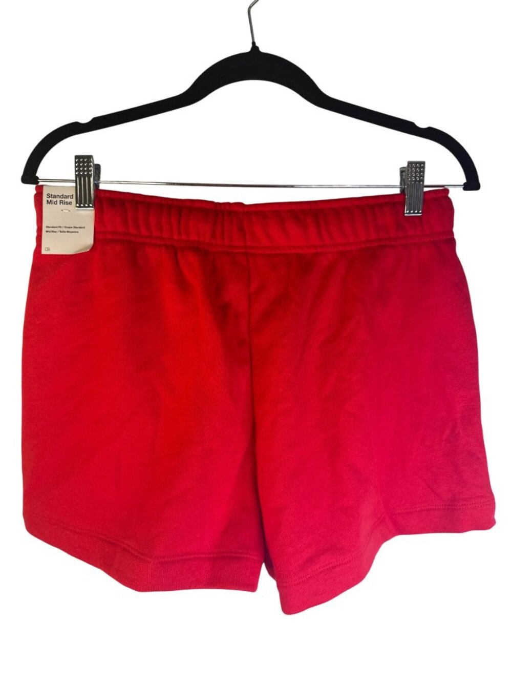 New Nike Red Drawstring Medium Mid-Rise Shorts 80% Cotton 20% Polyester - Picture 2 of 12